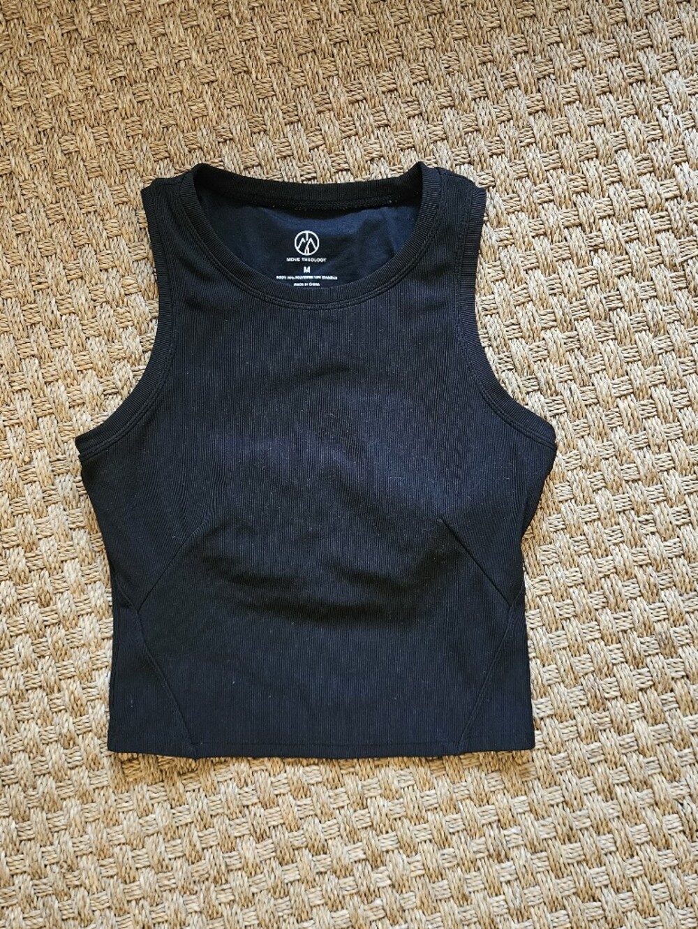 Black Ribbed Crop Tank Women's